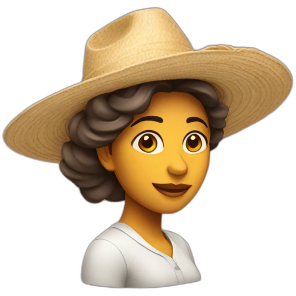 Mujer mulata con sombrero emoji