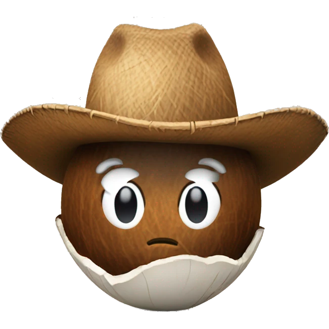 coconut with cowboy hat emoji