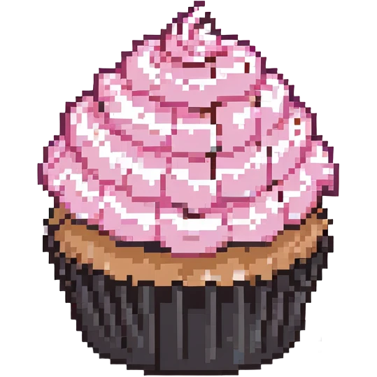 cupcake with pink icing emoji