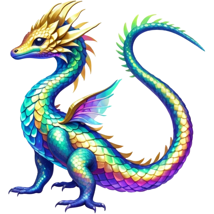 Shiny Exotic Nebulae Tropical Colorful Neon-colored Glittery Ethereal Sparkly Amaura-Aurorus-Fakémon-hybrid-creature (full body)  emoji