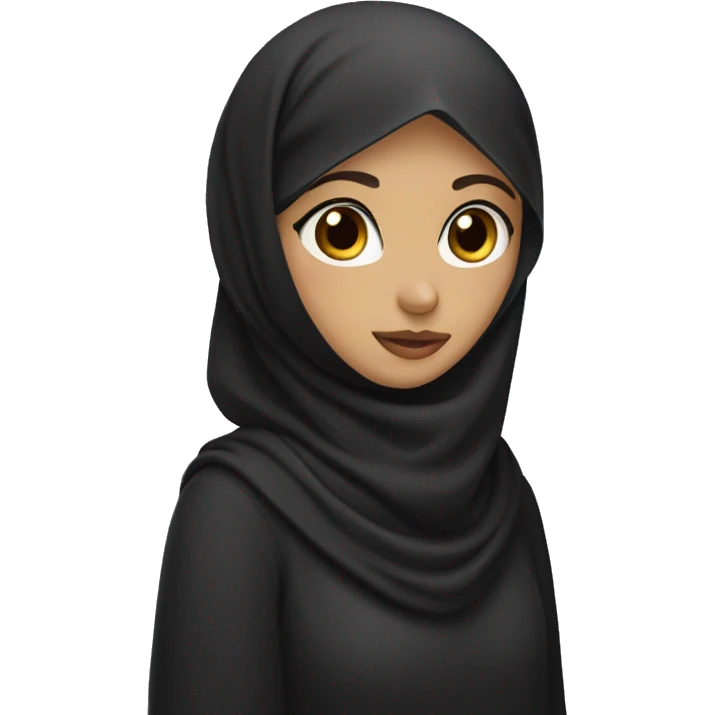 girl wearing niqab and hijab, eyebrows covered emoji