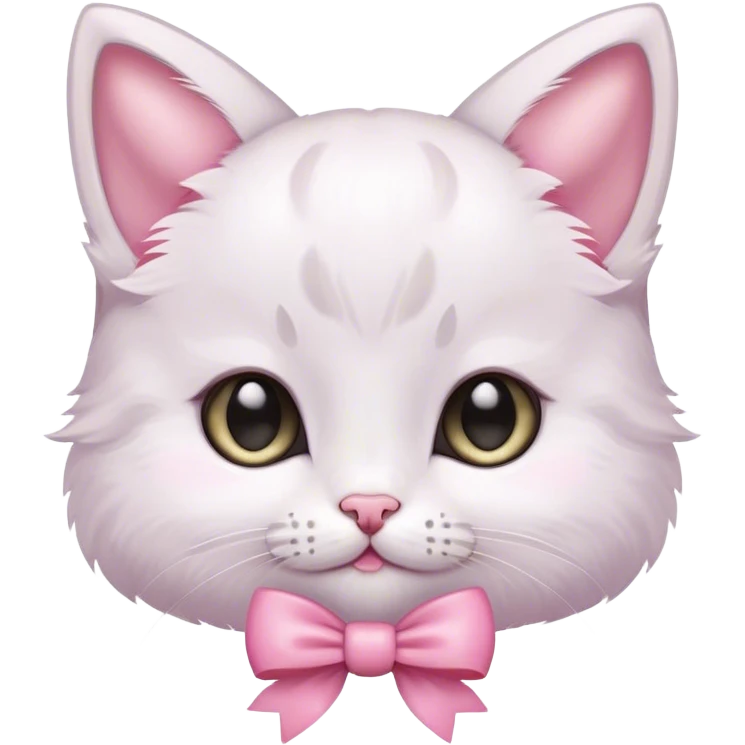 small kitten with pink bow emoji