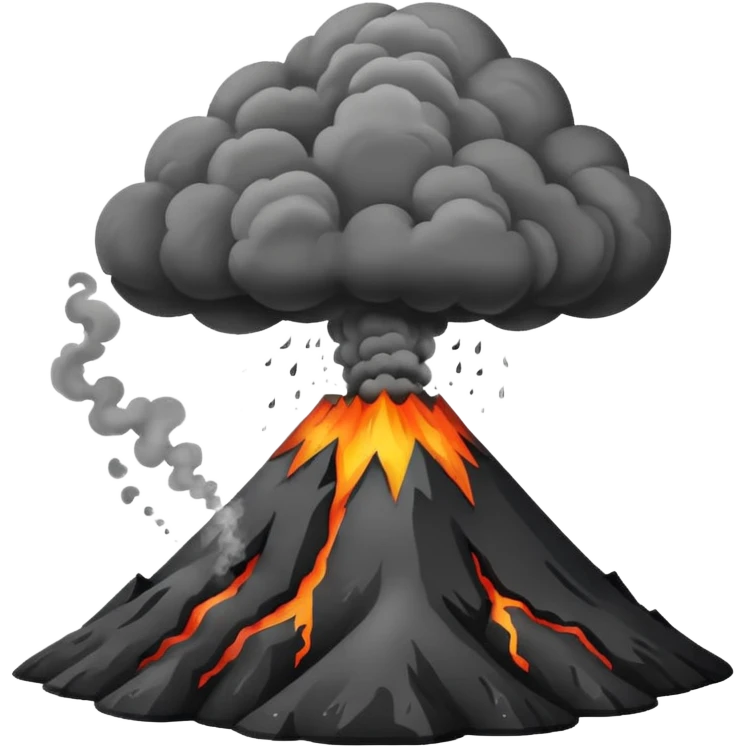Volcano smoking before eruption emoji