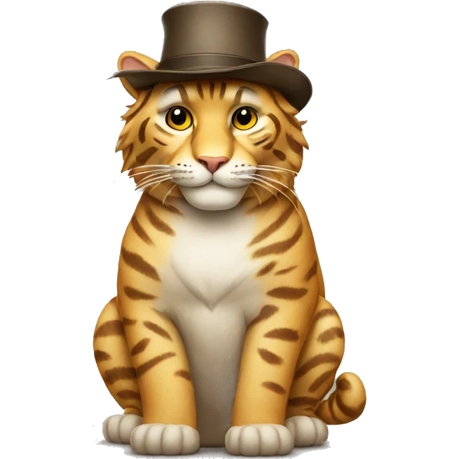 Big cat with hat emoji