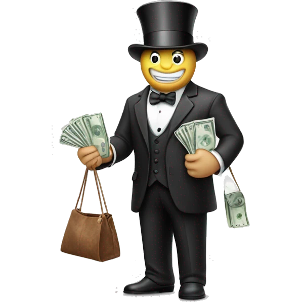 A monopoly man holding a money bag  emoji
