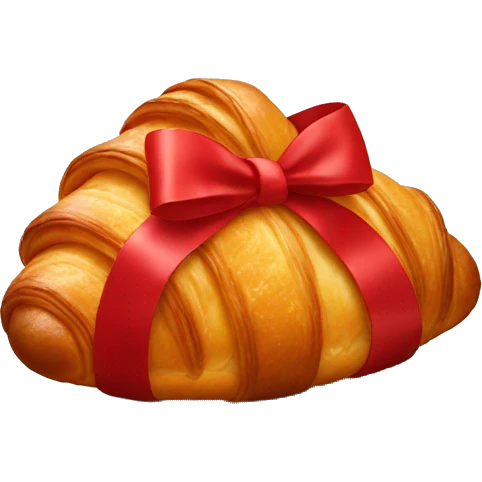 Croissant with red ribbon emoji