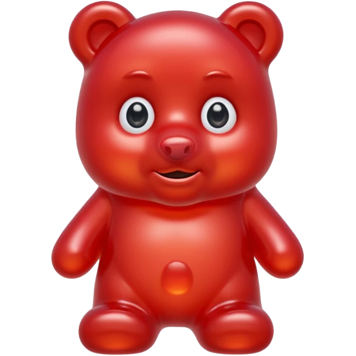 beautiful red gummy bear with eyes and long hair only head emoji