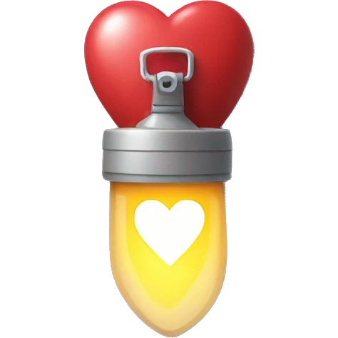Flashlight lighting up hearts emoji