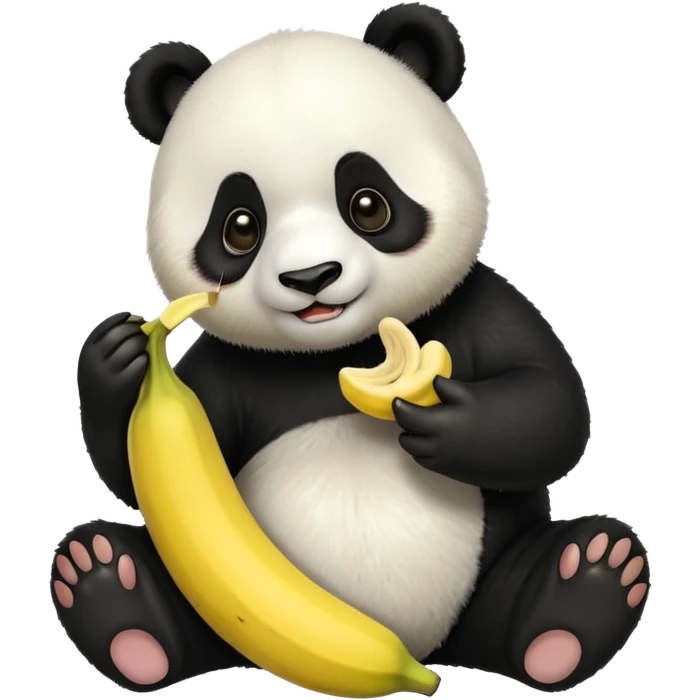 Panda eating banana emoji