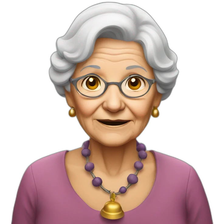 Old woman with a bells emoji
