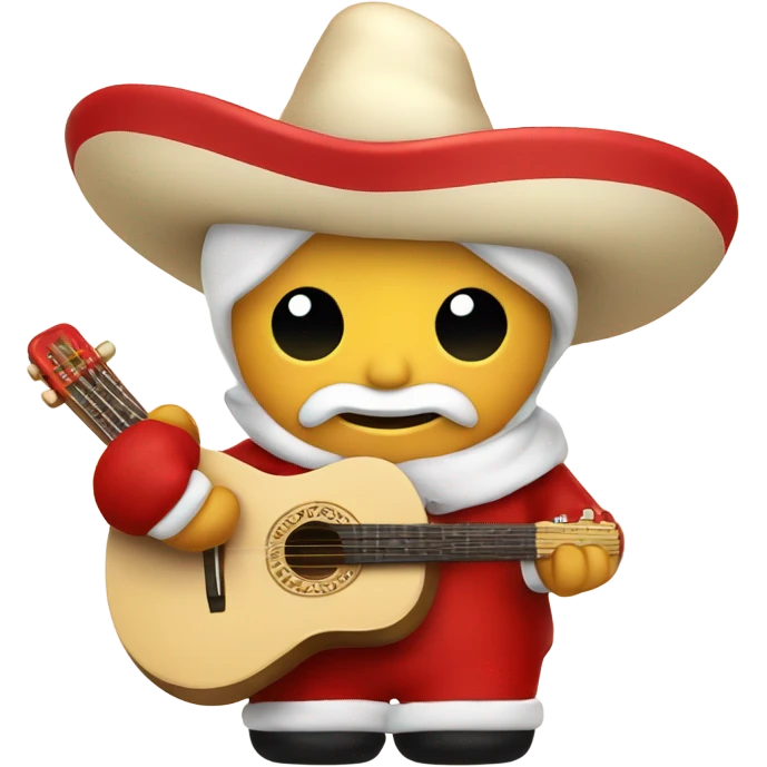 Santa with a mariachi sombrero in cream and red emoji