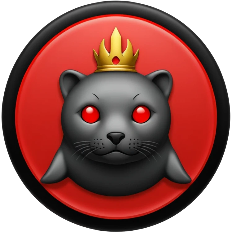 iOS sticker, summoning seal, black circle, red symbol, minimal emoji