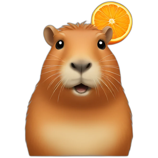 Capybara with orange emoji