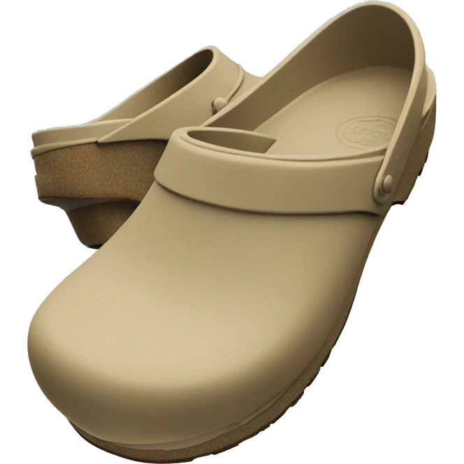 Broken stock Boston clog khaki beige color emoji