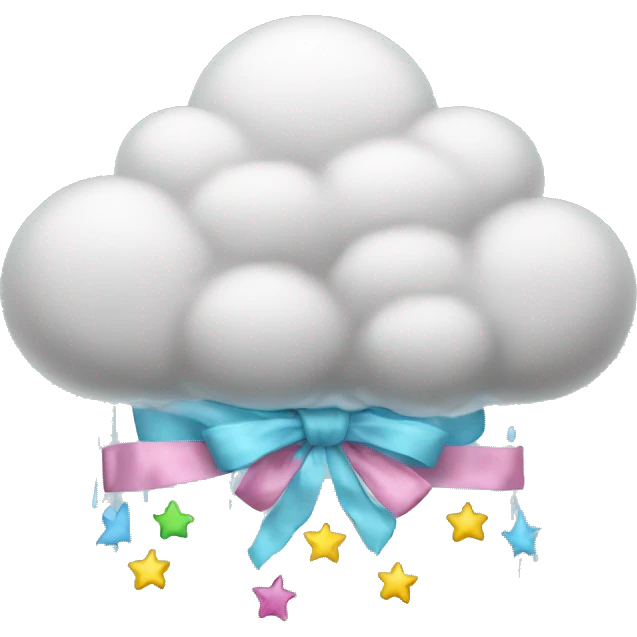 Cloud with bows instead of rain drops  emoji