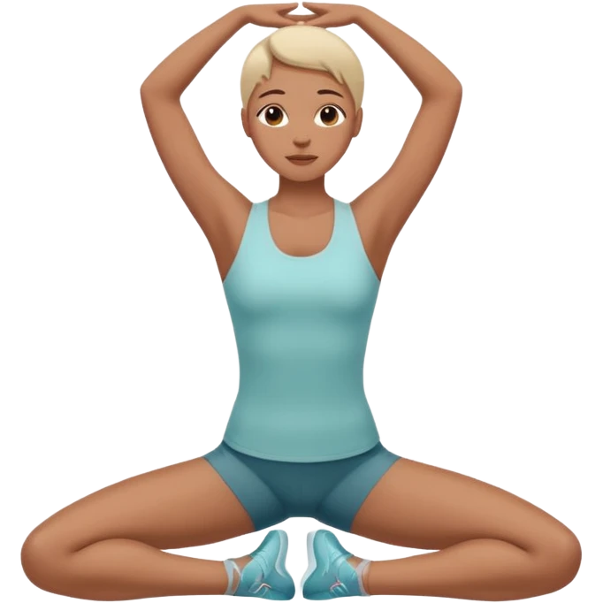 person stretching with graceful lines around emoji