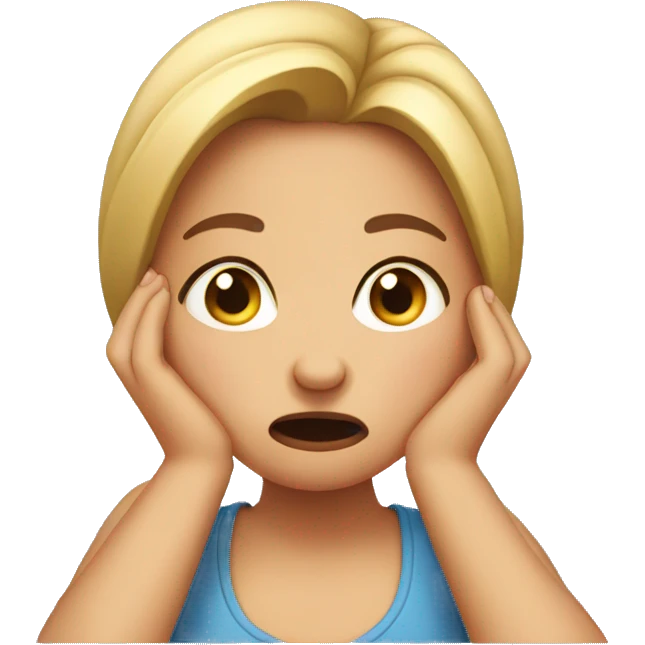 a girl biting her nail being stressed  emoji