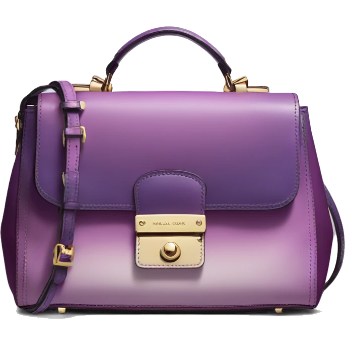 Realistic isolated lavender to dark plum ombre Michael Kors satchel purse.  emoji