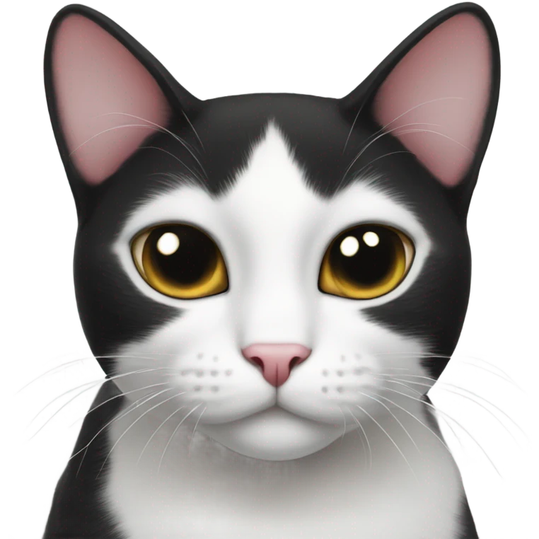 Black and white cat with heart eyes emoji