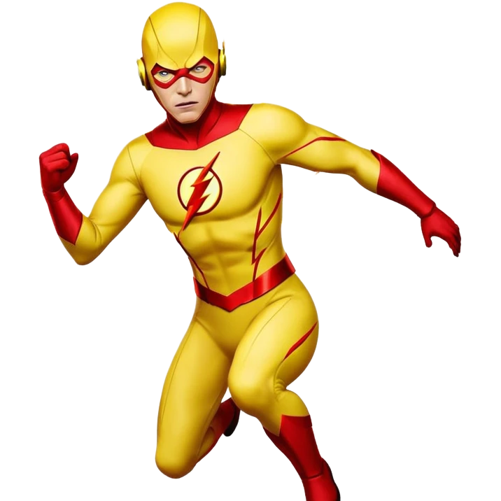Reverse Flash DC Comics villain in yellow suit with red lightning emoji