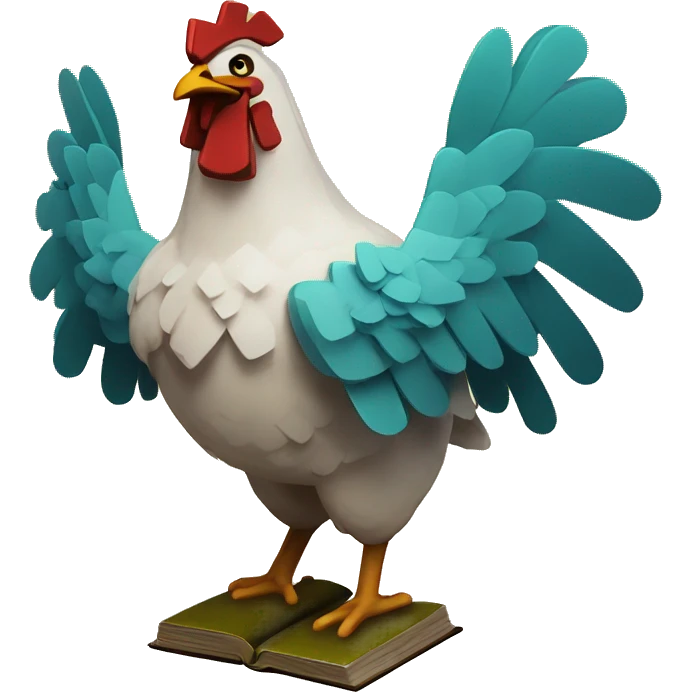 minecraft Chicken with book and the text lore emoji