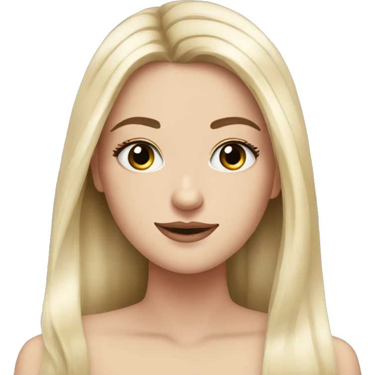 pretty white girl with lashes and black long hair straight hair emoji