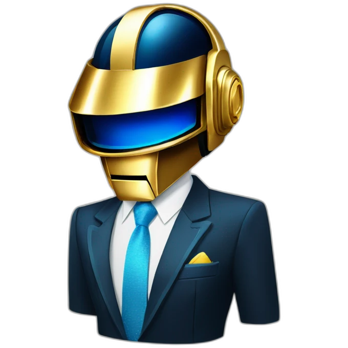 daft punk wearing blue suit and golden glass tie emoji