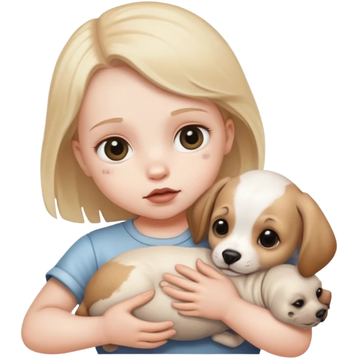 Baby holding a dead dogs head emoji