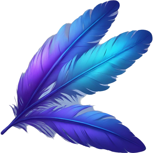 Blue Purple gradient feather emoji
