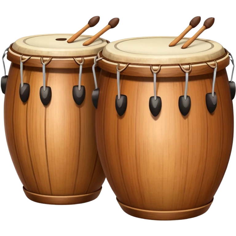 two tabla drums, apple style emoji, classic look emoji