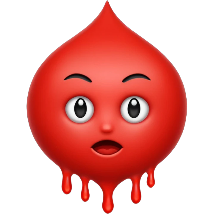 blood emoji with NO FACE ; that is a mix or red & black emoji