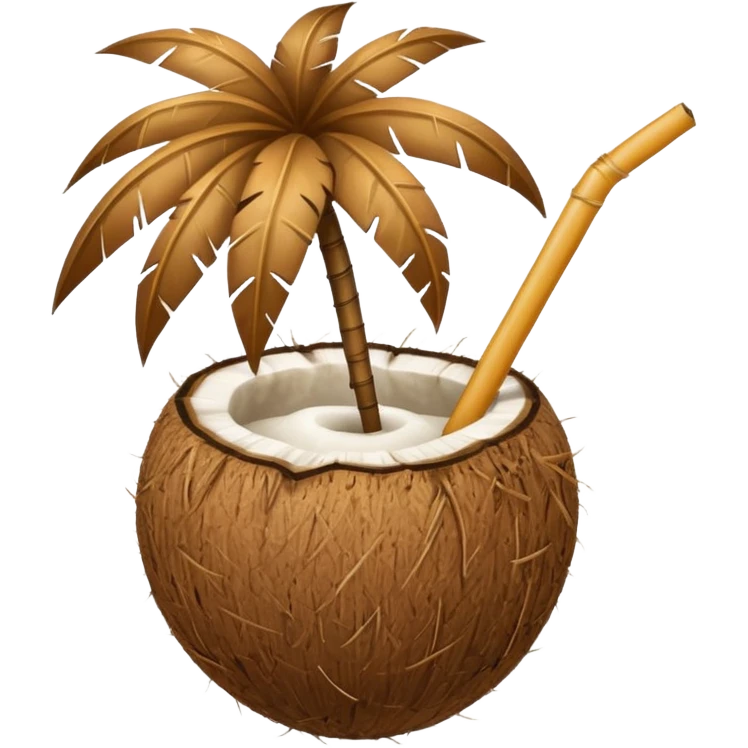 Coconut with straw emoji