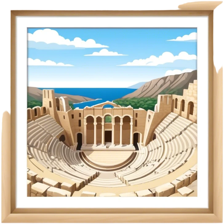 Odeon of Herodes Atticus Landmark Emoji – Depicting the ancient stone amphitheater on the Acropolis slopes. emoji