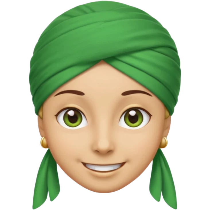 emoji with a green turban and cheerful eyes emoji