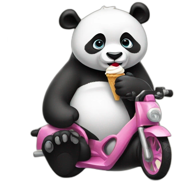 Panda eating icecream bikeny emoji