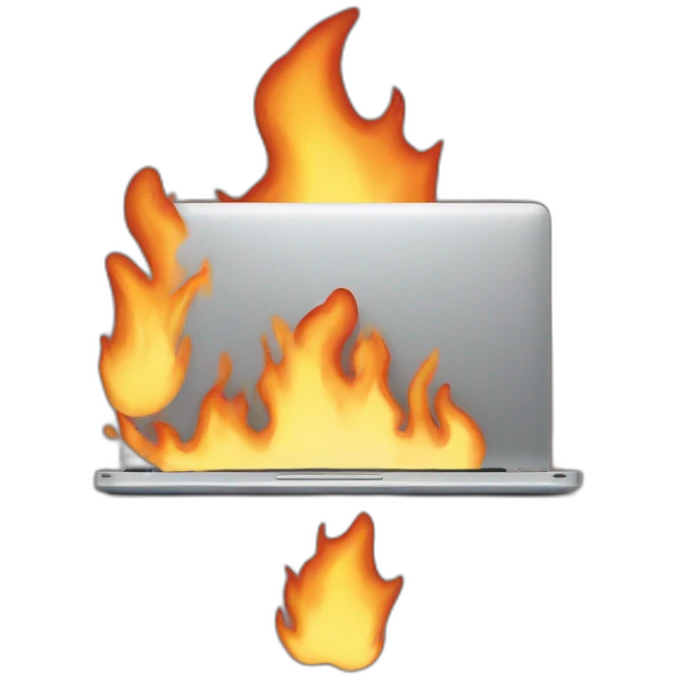 laptop fire emoji