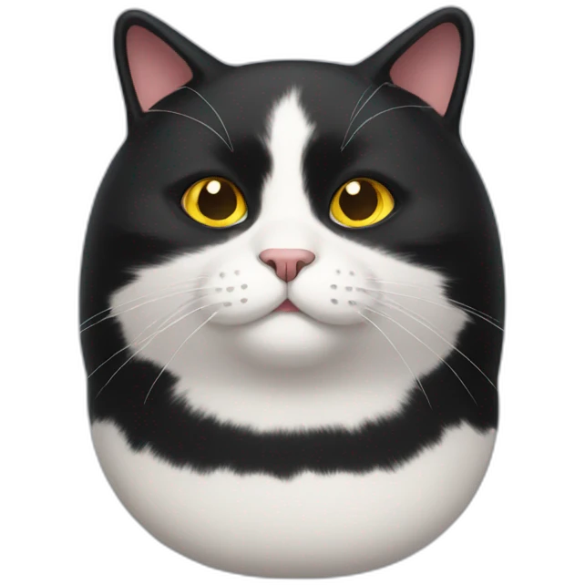 fat black cat emoji