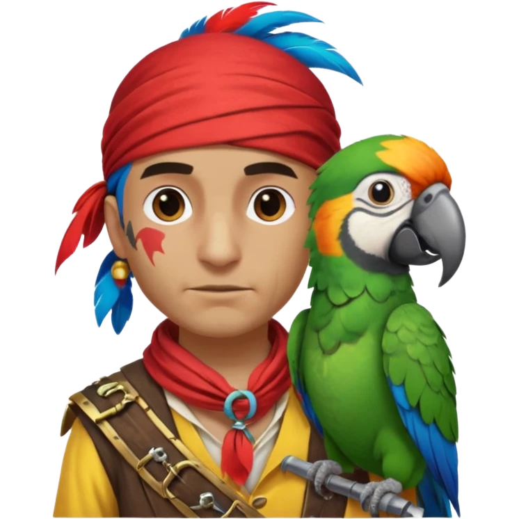 pirate and parrot emoji