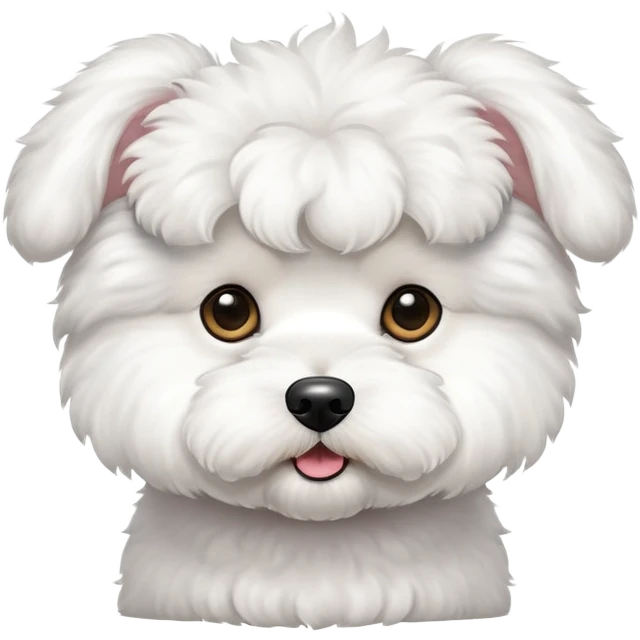 Bichon Frise dog with erect ears emoji