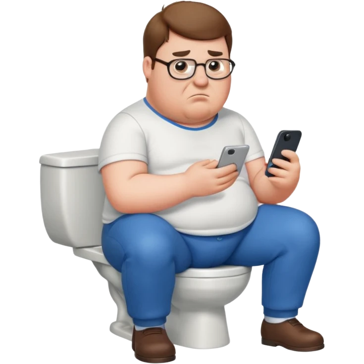 can you do  Peter Griffin sitting on the toilet playing on his phone emoji