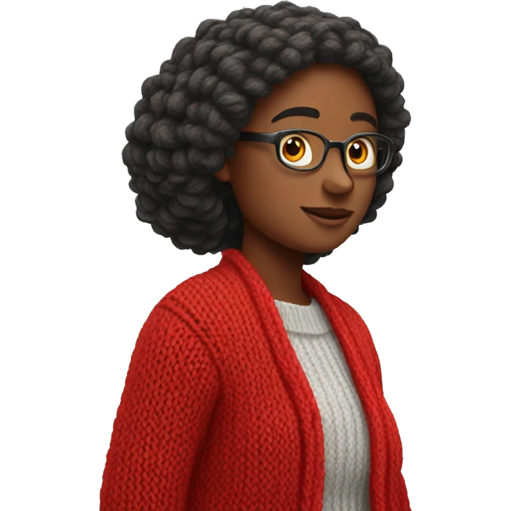 Red knit cardigan emoji