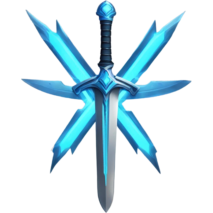 sci-fi multiblade sword-with-blue-ray-blade emoji