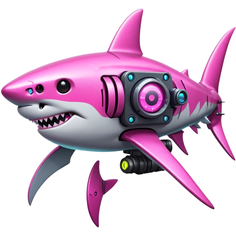 glitter mech shark pink cyberpunk emoji