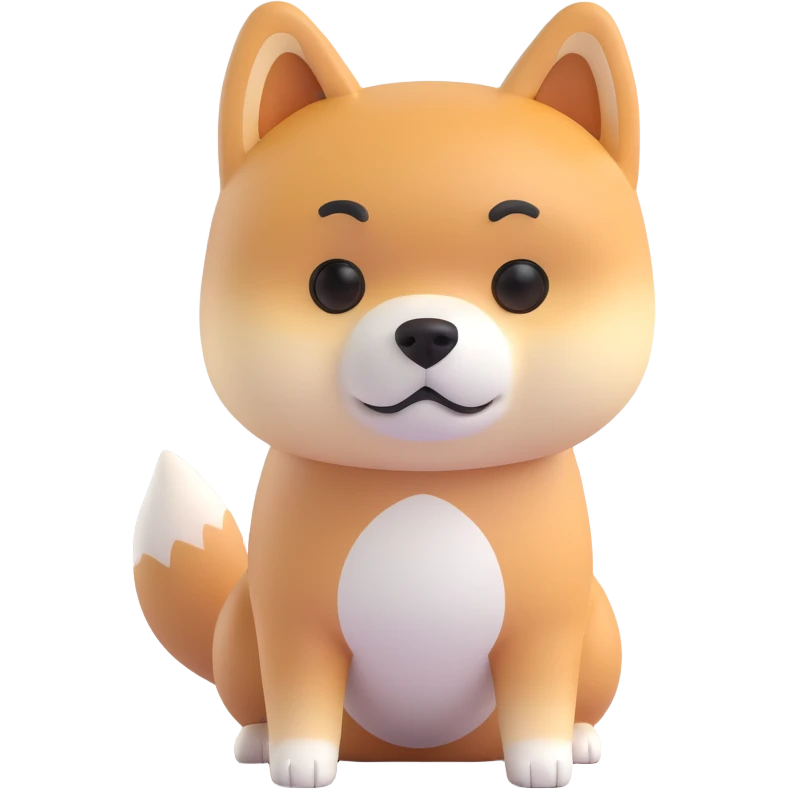 shiba inu standing, sad emoji