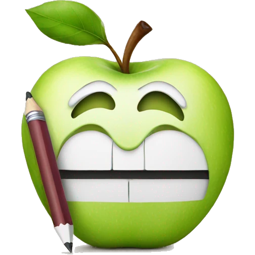Apple on pencil emoji
