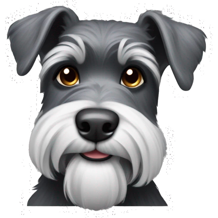 Fluffy dark gray schnauzer emoji