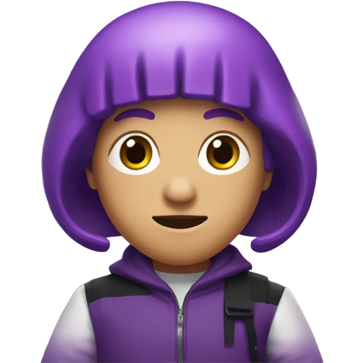 make me a squid game character with purple hair and number 23 emoji