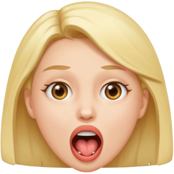 A girl opening her mouth super wide emoji