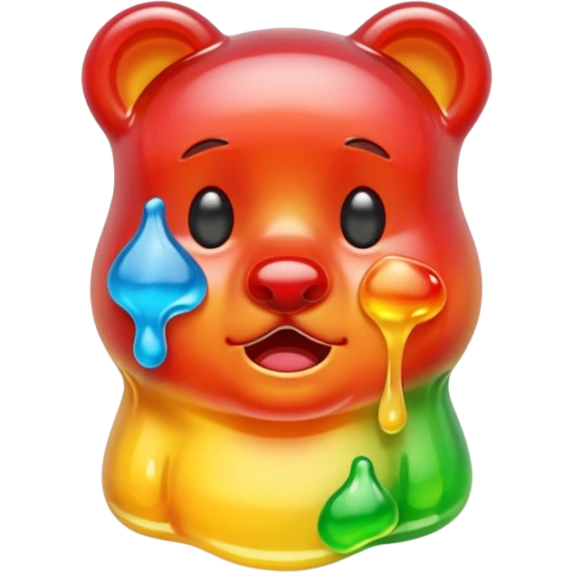 Melted gummy bear crying emoji