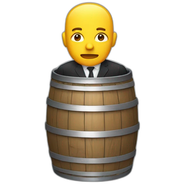 person wearing bankruptcy barrel emoji